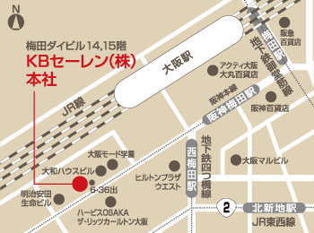 大阪本社所在地図