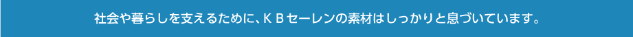 社会や暮らしを支えるために、KBセーレンの素材はしっかりと息づいています。